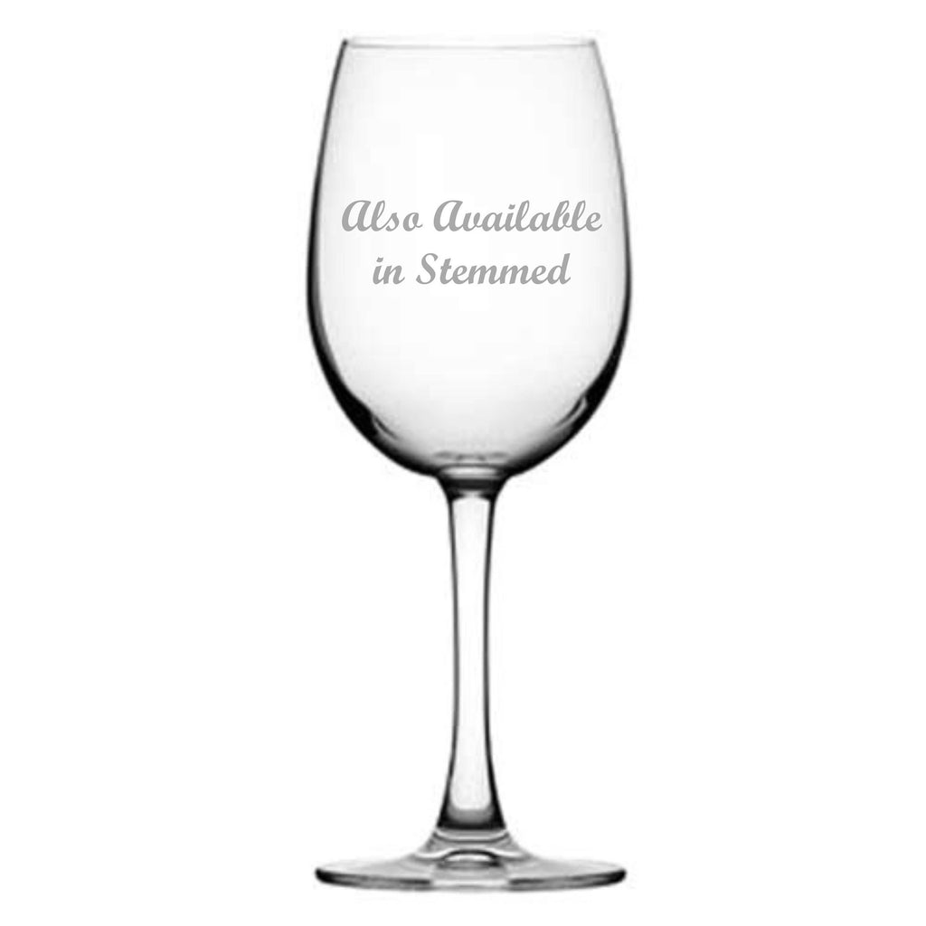 Personalized Madrina Stemless Wine Glass, Design: GDMA2 - Everything Etched