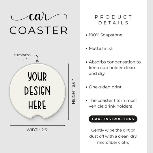 Design Your Own Custom Sandstone Car Coaster – 2.75