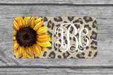 Sunflower Leopard Car Tag