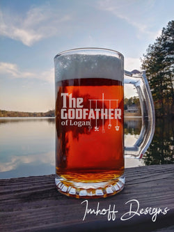 Personalized Godfather Gift  | 16oz Beer Mug | Godfather Mobile