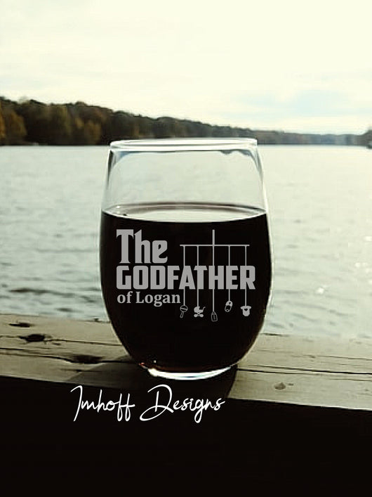 Personalized Godfather Gift | Wine Glass | Godfather Mobile