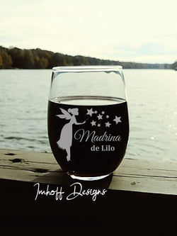 Personalized Madrina Gift | Wine Glass | Madrina Fairy