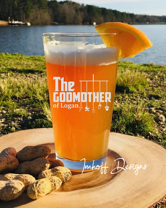 Personalized Godmother Gift | Pint Glass | Godmother Mobile