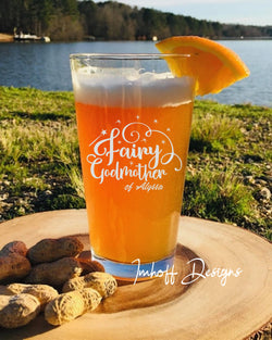Personalized Godmother Gift  | Pint Glass | Fairy Godmother With Swirl