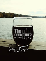 Personalized Godmother Gift | Wine Glass | Godmother Mobile