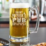 Saint Patrick's Day Pub, Where Everyone is Irish for the Day! Beer Glass For Saint Patrick's Day