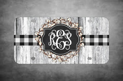 Cotton rustic wood License Plate