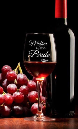 Wedding party glasses, Mother Of The Bride Wine Glass, Wedding, Wedding Party, Wedding Gift