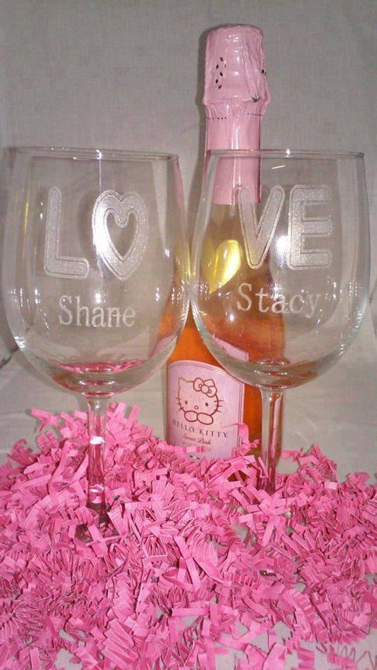 MR & MRS Wine Glass Set