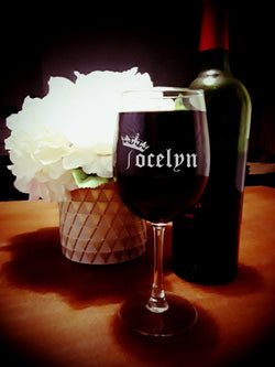 Personalized Crown Engraved wine glass