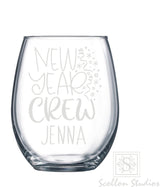 Personalized New Year Wine Glass/NYE Wine Glass/Cheers Wine glass/Party Wine Glass