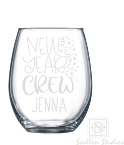 Personalized New Year Wine Glass/NYE Wine Glass/Cheers Wine glass/Party Wine Glass