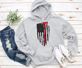 Distressed Firefighter Flag Hoodie