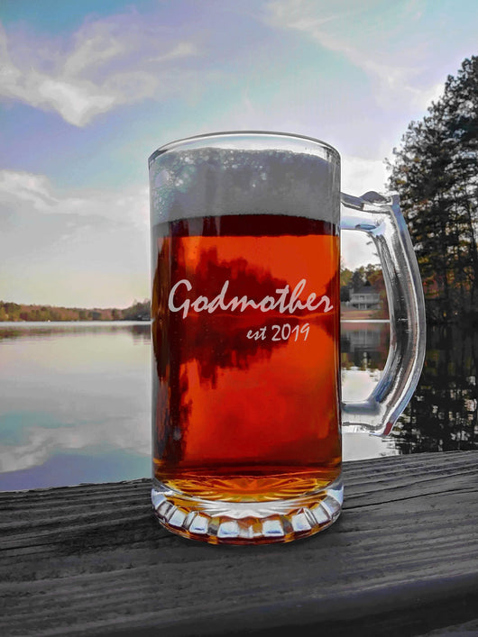 Personalized Godmother Gift   | 16oz Beer Mug | Godmother Script