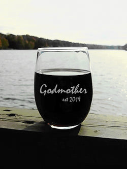 Personalized Godmother Gift | Wine Glass | Godmother Script